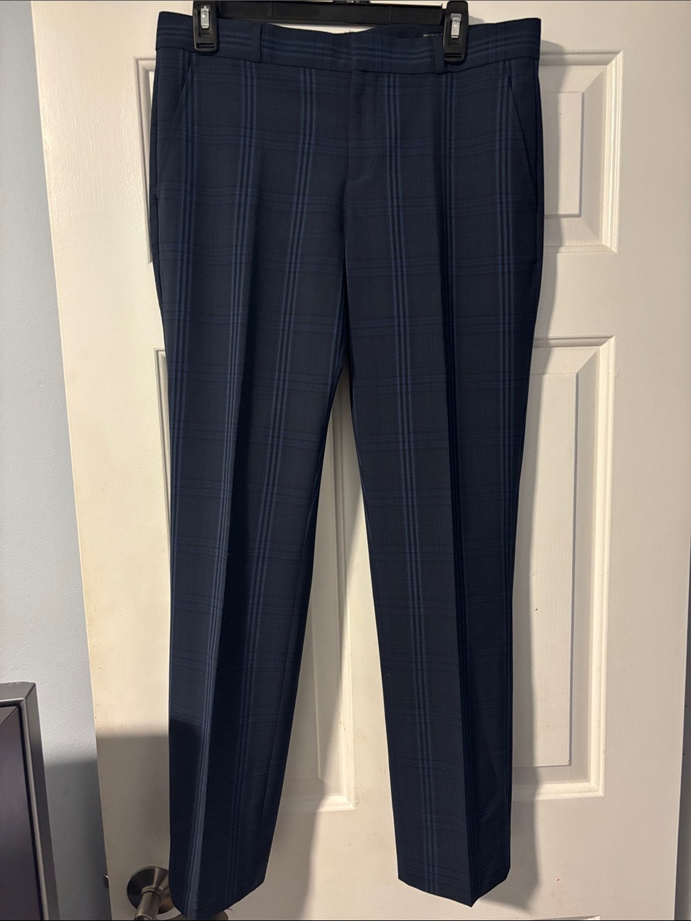 Banana Republic Women’s “Ryan” Grid-Plaid Dress Pants Blue & Black Size 6